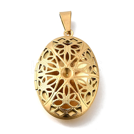 316 Stainless Steel Locket Pendants STAS-C123-01A-G-1