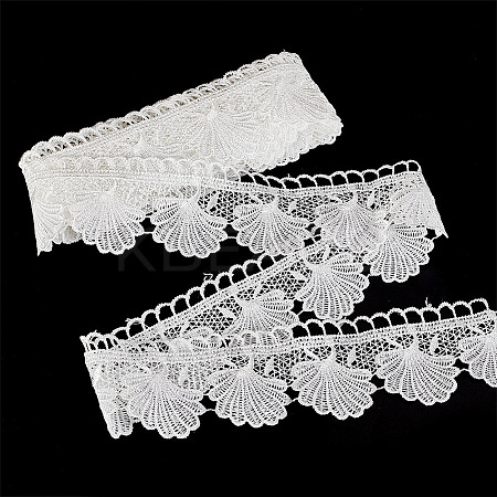 5 Yards Polyester Shell Shaped Flower Lace Trim OCOR-PH0004-46A-1