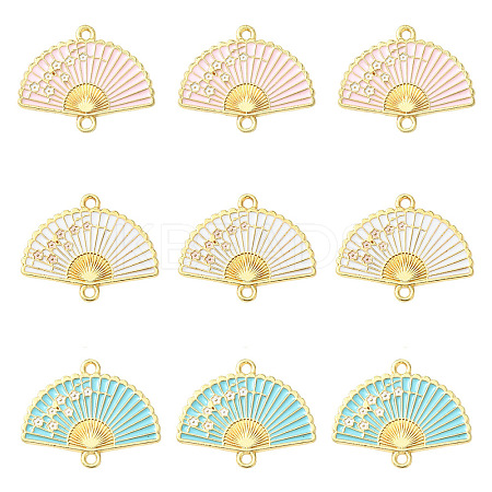 15Pcs 3 Colors Alloy Enamel Links Connectors ENAM-YW0006-19-1