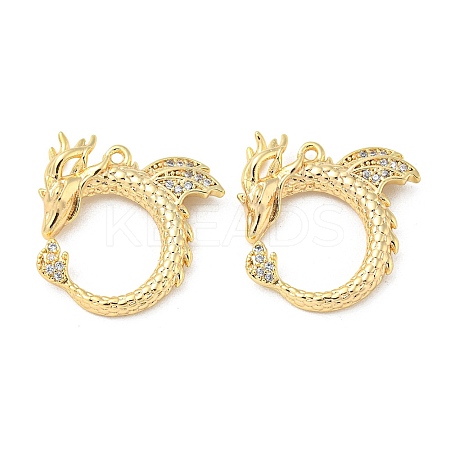 Brass Micro Pave Clear Cubic Zirconia Pendants KK-H460-10G-1