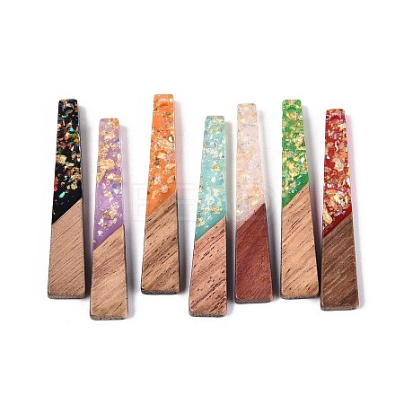 Opaque Resin and Walnut Wood Pendants RESI-T060-22A-1