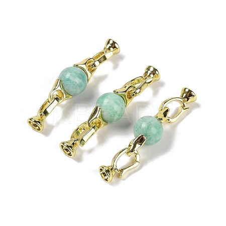 Natural Amazonite with Brass Fold Over Clasps G-G141-03G-02-1