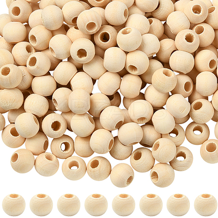 Natural Unfinished Wood Beads WOOD-SP0001-62D-1