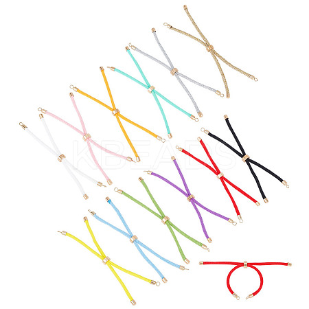 12Pcs 12 Colors Polyester Cord Bracelet Making MAK-GO0001-01-1