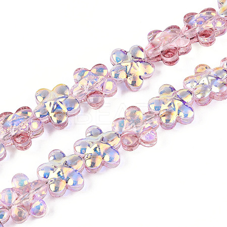 Transparency Electroplate Glass Beads Strands GLAA-T023-38A-03-1