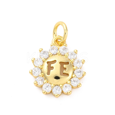 Brass Micro Pave Cubic Zirconia Pendants KK-D325-41G-1