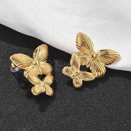 304 Stainless Steel Studs Earrings for Women LS-EJEW-K306-24G-1