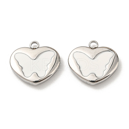 304 Stainless Steel Enamel Pendants STAS-L022-008P-1