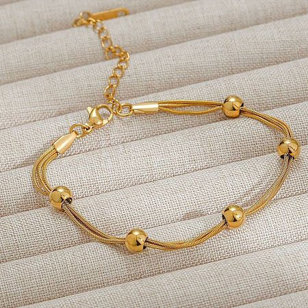 304 Stainless Steel Multi-strand Bracelets BJEW-Q040-01G-1