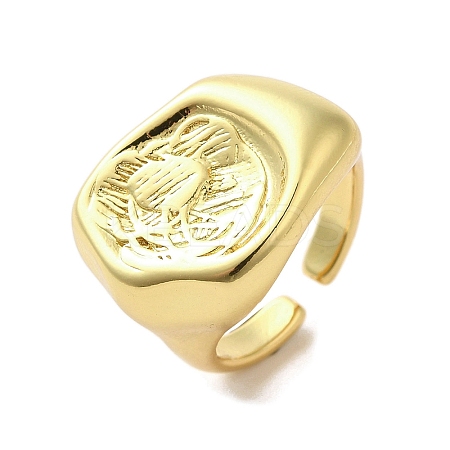 Rack Plating Brass Finger Ring RJEW-C072-07G-1