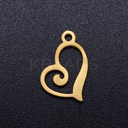 201 Stainless Steel Open Heart Charms STAS-Q201-JN320-2-1