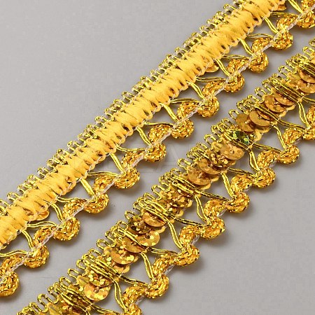 13M Metallic Lace Trim Ribbon with Paillettes OCOR-WH0070-123B-1