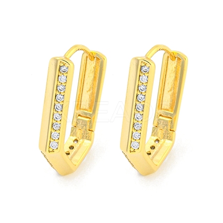 Brass Micro Pave Clear Cubic Zirconia Hoop Earrings for Women EJEW-K286-05G-1