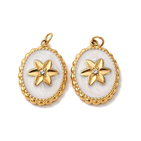 304 Stainless Steel Enamel Pendants STAS-U061-50G-1