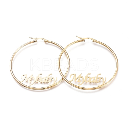 304 Stainless Steel Hoop Earrings EJEW-E261-33G-1