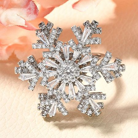 Snowflake Rotatable Brooches for Women JEWB-B023-01P-1