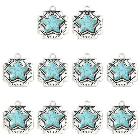 10Pcs Synthetic Turquoise Pendants FIND-YW0009-37-1