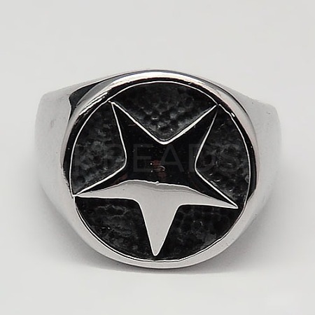 Tarnish Resistant Unique Men's Wide 304 Stainless Steel Rings RJEW-F006-032-21mm-1