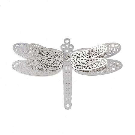 304 Stainless Steel Crystal Rhinestone 3D Insect Connector Charms STAS-H236-11B-P-1