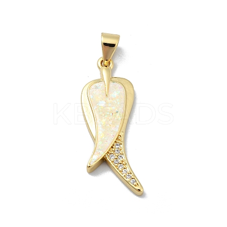 Brass Micro Pave Clear Cubic Zirconia Pendants KK-A221-06G-1