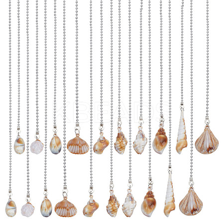 20Pcs 10 Styles Opaque Acrylic Shell Charms Ceiling Fan Pull Chain Extenders PALLOY-HY00061-1