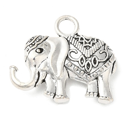 Elephant Tibetan Style Alloy Pendants TIBEP-R344-54AS-LF-1
