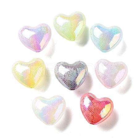Valentine's Day UV Plating Iridescent Acrylic Beads X-MACR-D032-06-1