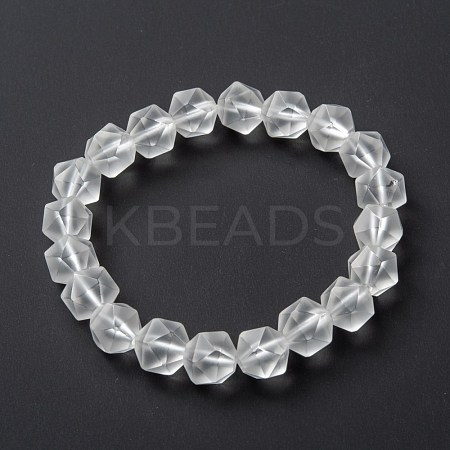 Frosted Glass Beads Stretch Bracelets BJEW-I296-10D-01-1