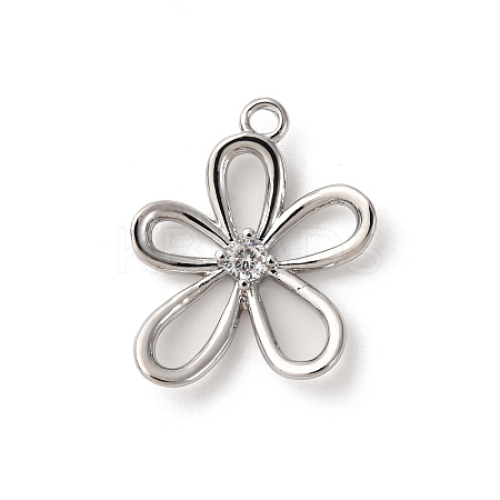 Brass Pave Cubic Zirconia Pendants KK-D371-05P-1