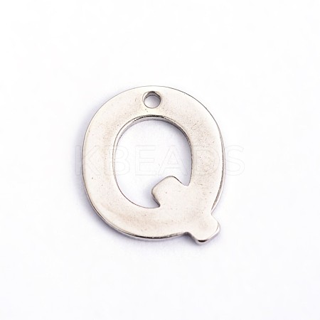 Non-Tarnish 304 Stainless Steel Letter Charms X-STAS-O072-Q-1
