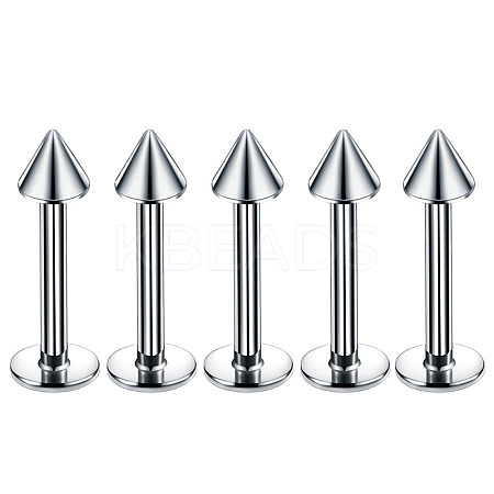 304 Stainless Steel Cone Internally Threaded Labrets for Women Men WG9B6EB-06-1