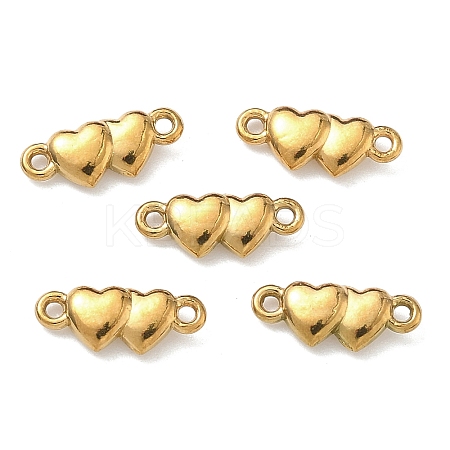 304 Stainless Steel Couple Heart Links Connector Charms STAS-D211-14C-G-1