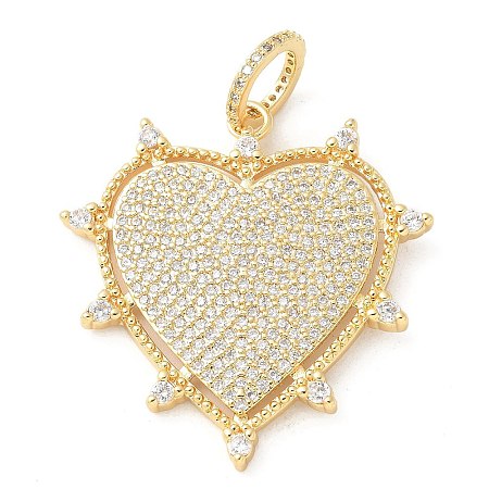 Brass Micro Pave Cubic Zirconia Pendants KK-U053-12G-1