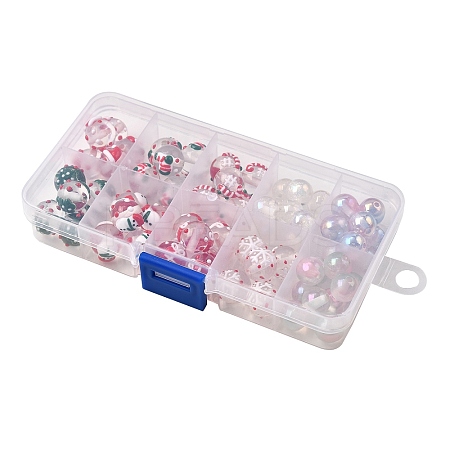 65Pcs Christmas Theme Resin Enamel Beads RESI-Z041-01-1