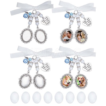 DIY Flower Alloy Pendants Kits PALLOY-HY00072-1