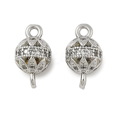 Brass Micro Pave Cubic Zirconia Connector Charms KK-U056-03P-1
