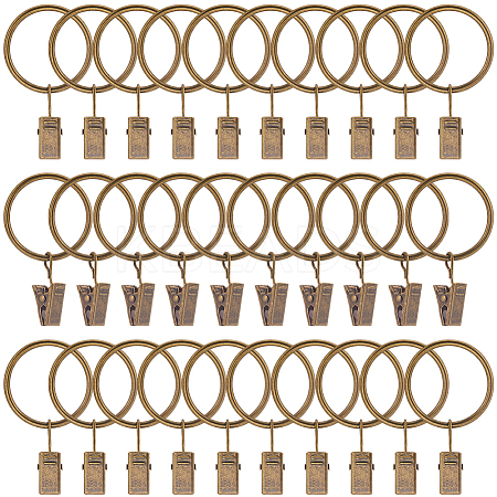 40Pcs Round Ring Iron Hook Hangers Curtain FIND-SP0003-46B-AB-1
