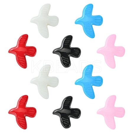 10Pcs 5 Colors Baking Paint Glass Beads LAMP-YW0004-18-1