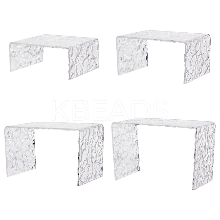 4Pcs Rectangle Acrylic Display Risers ODIS-WH0038-52-1