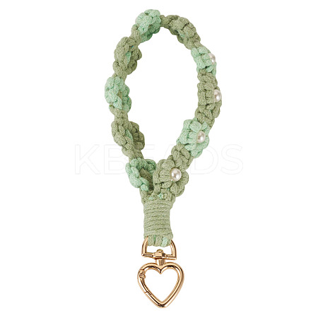 Cotton Braided Flower Pendant Decorations AJEW-TAC0030-032G-02-1