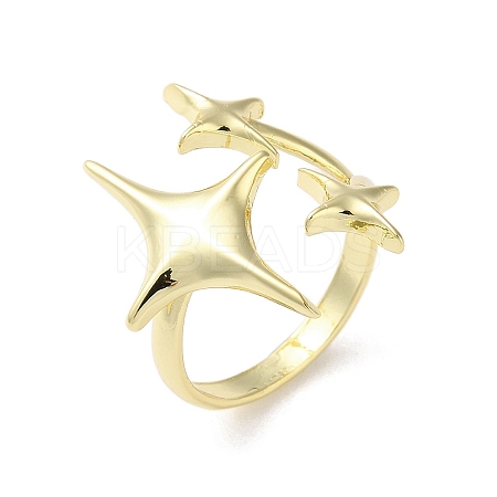Brass Star Open Cuff Ring for Women LS-RJEW-A042-01B-1