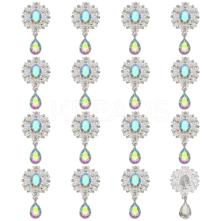 16Pcs Alloy Rhinestone Cabochons FIND-FG0004-26C-1