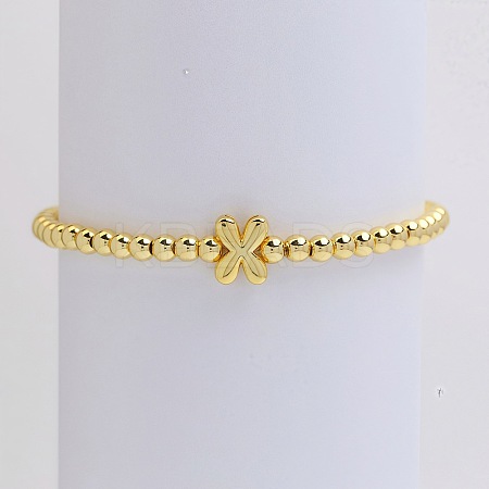 Brass Beaded Stretch Bracelets for Women FS-WG560D0-24-1