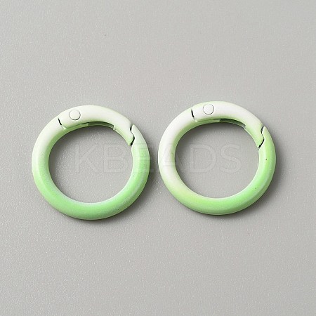 Gradient Color Zinc Alloy Spring Gate Rings PALLOY-WH0001-82D-1
