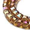 Electroplate Glass Beads Strands EGLA-R030-6x6mm-17-3