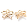 Brass Micro Pave Clear Cubic Zirconia Links Connectors ZIRC-H116-02G-2