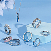 24Pcs 24 Style 201 & 304 Stainless Steel Grooved Finger Ring Settings STAS-UN0044-15-2