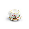 2Pcs Cherry Pattern Mini Porcelain Teacup & Saucer Set BOTT-PW0001-209-2