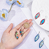 3 Pairs 3 Colors Dyed Natural Regalite Leaf Dangle Earrings with Brass Pins EJEW-FI0003-17-4