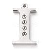 Tarnish Resistant 304 Stainless Steel Letter Pendant Rhinestone Settings LS-STAS-J028-01I-1